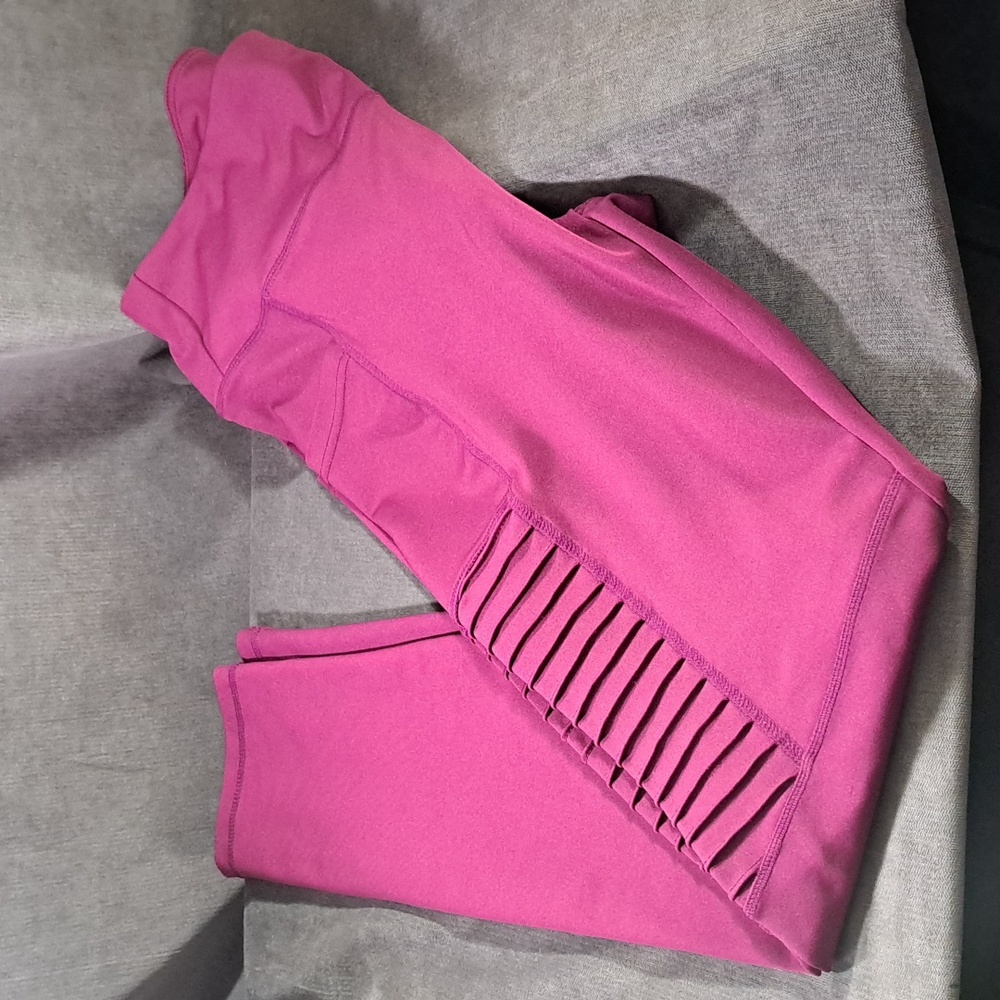 R. Sofia Active Magenta Athletic Tapered Leggings with Pockets G XL